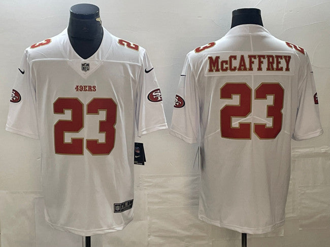 Christian McCaffrey San Francisco 49ers white Vapor jersey