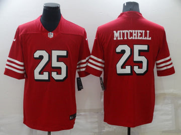 Eli Mitchell New San Francisco 49ers red Color Rush jersey