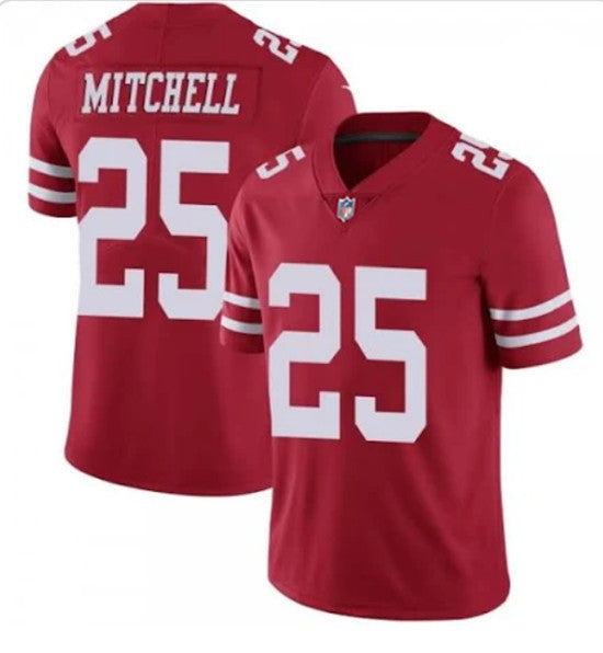 Eli Mitchell San Francisco 49ers red Vapor jersey