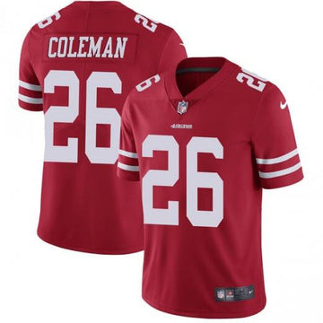 Tevin Coleman San Francisco 49ers red Vapor jersey