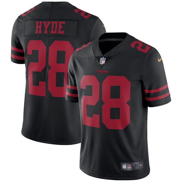 Carlos Hyde San Francisco 49ers black Vapor jersey