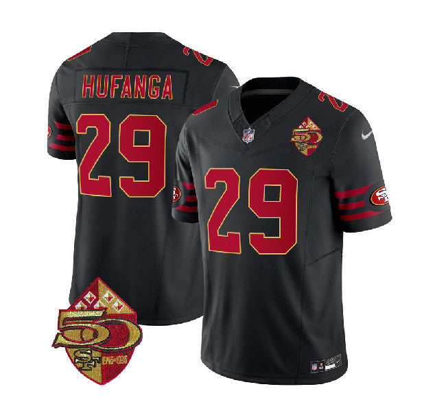 Talanoa Hufanga San Francisco 49ers black Throwback jersey
