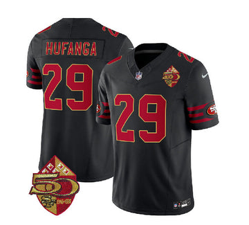 Talanoa Hufanga San Francisco 49ers black Throwback jersey