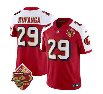 Talanoa Hufanga San Francisco 49ers red Throwback jersey
