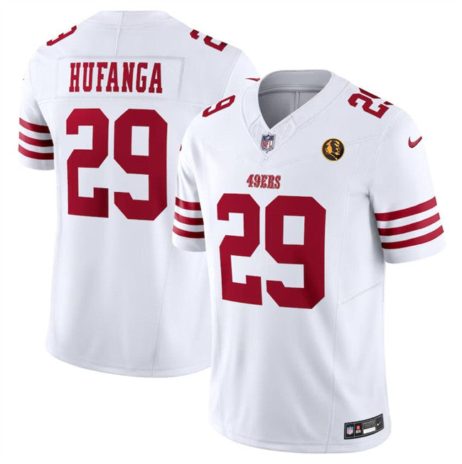 Talanoa Hufanga San Francisco 49ers white Vapor jersey