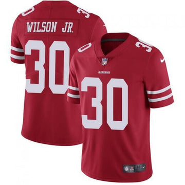 Jeff Wilson Jr San Francisco 49ers red Vapor jersey