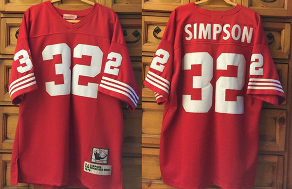 O.J Simpson San Francisco 49ers red Throwback jersey