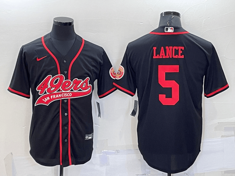 Trey Lance San Francisco 49ers black jersey