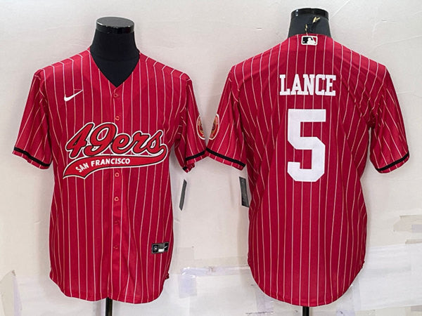 Trey Lance San Francisco 49ers red jersey