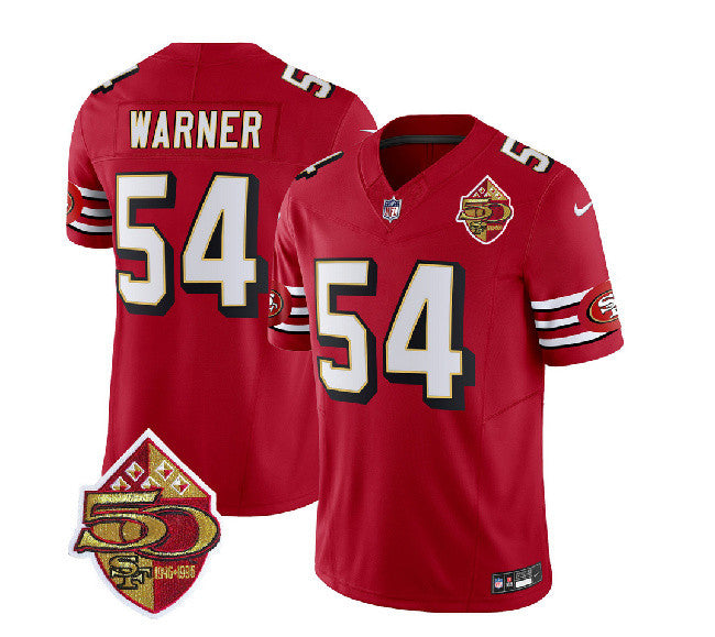 Fred Warner San Francisco 49ers red Throwback jersey