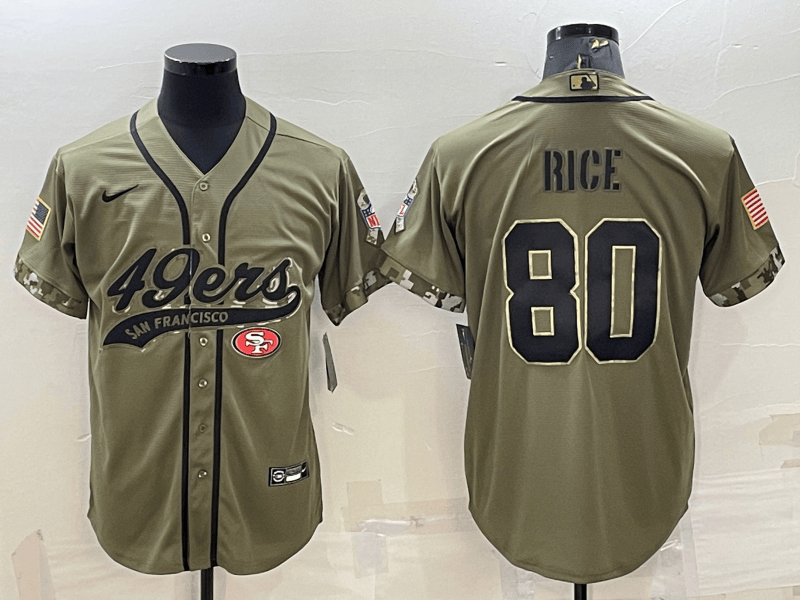 Jerry Rice San Francisco 49ers olive Salute To Service jersey
