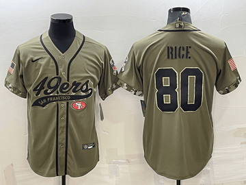 Jerry Rice San Francisco 49ers olive Salute To Service jersey