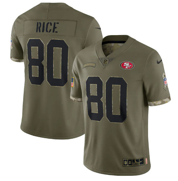 Jerry Rice San Francisco 49ers olive Salute To Service jersey