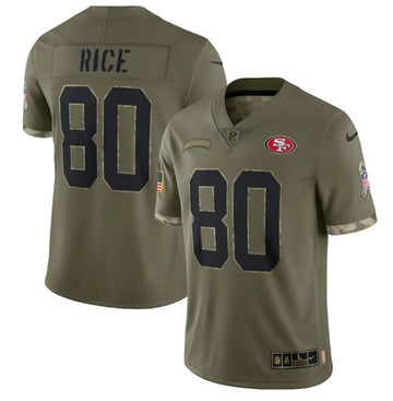 Jerry Rice San Francisco 49ers olive Salute To Service jersey