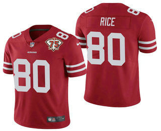Jerry Rice San Francisco 49ers red Vapor jersey