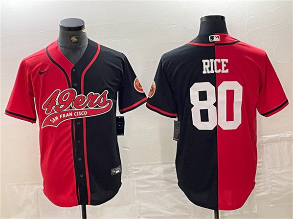 Jerry Rice San Francisco 49ers red Split jersey