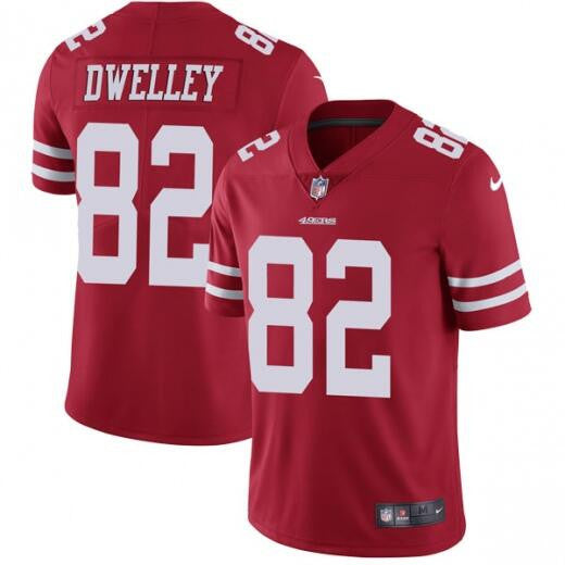 Ross Dwelley San Francisco 49ers red Vapor jersey