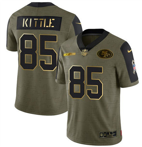 George Kittle San Francisco 49ers olive Salute To Service jersey