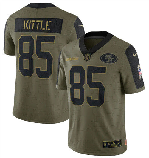 George Kittle San Francisco 49ers olive Salute To Service jersey