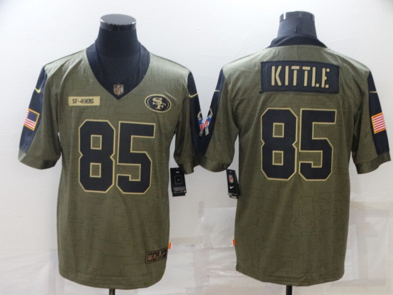 George Kittle San Francisco 49ers olive Salute To Service jersey