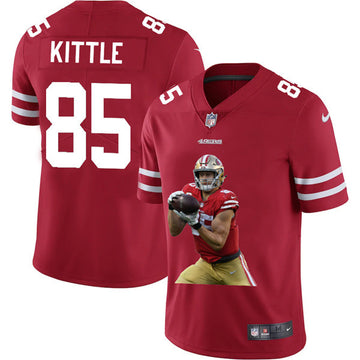 George Kittle Portrait San Francisco 49ers red jersey