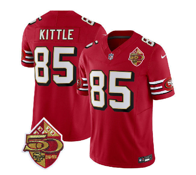 George Kittle San Francisco 49ers red Throwback jersey