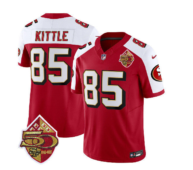 George Kittle San Francisco 49ers red Throwback jersey