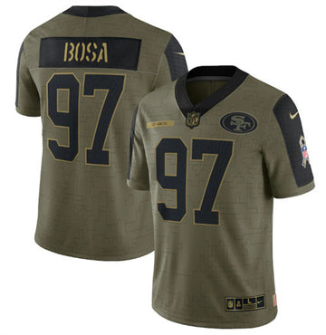 Nick Bosa San Francisco 49ers olive Salute To Service jersey