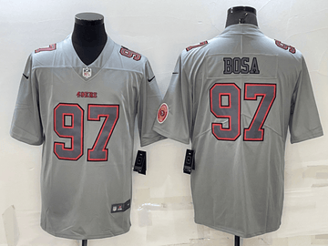 Nick Bosa Logo San Francisco 49ers grey Vapor jersey