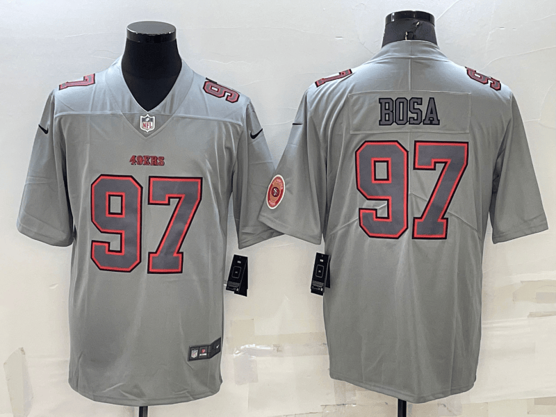 Nick Bosa Logo San Francisco 49ers grey Vapor jersey