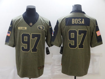 Nick Bosa San Francisco 49ers olive Salute To Service jersey