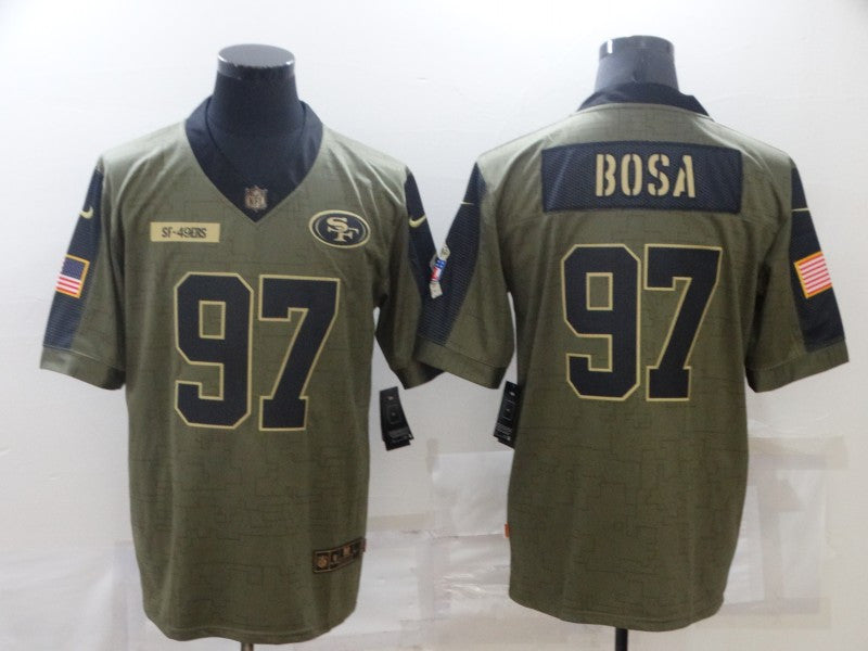 Nick Bosa San Francisco 49ers olive Salute To Service jersey