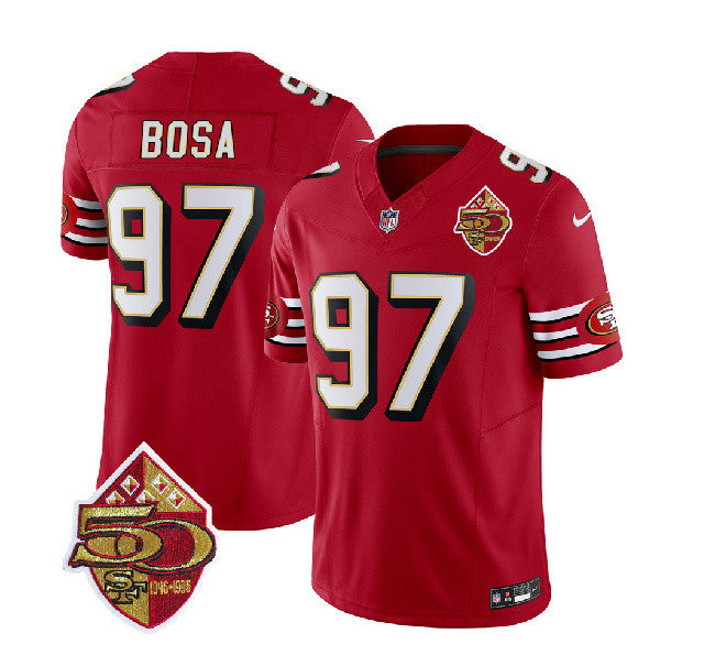 Nick Bosa San Francisco 49ers red Throwback jersey