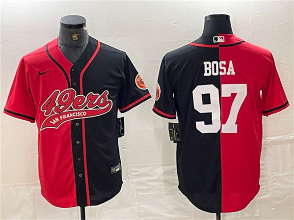Nick Bosa San Francisco 49ers red Split jersey