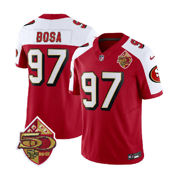 Nick Bosa San Francisco 49ers red Throwback jersey
