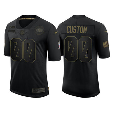 Custom San Francisco 49ers black Salute To Service jersey