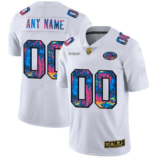 Custom San Francisco 49ers white Limited jersey