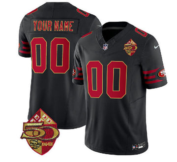 Custom San Francisco 49ers black Throwback jersey