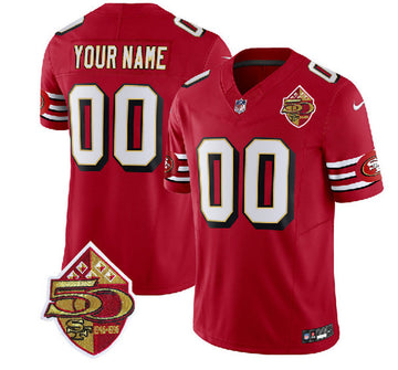 Custom San Francisco 49ers red Vapor jersey