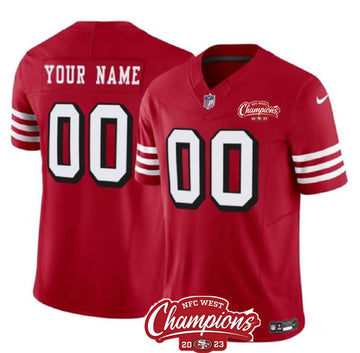 Custom San Francisco 49ers red Alternate jersey