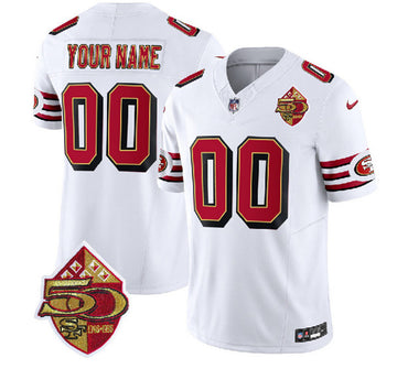 Custom San Francisco 49ers white Vapor jersey