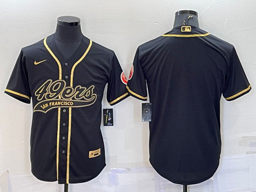 Blank Black San Francisco 49ers gold jersey