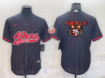 Logo San Francisco 49ers black jersey