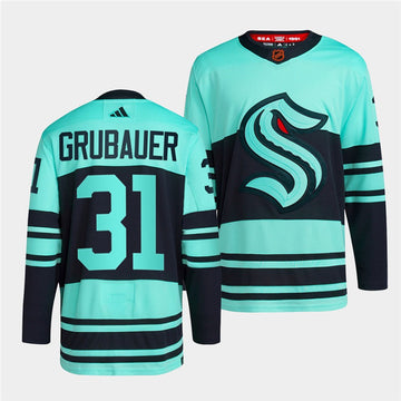 Philipp Grubauer Ice Seattle Kraken blue Reverse Retro jersey