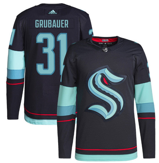 Philipp Grubauer Seattle Kraken navy jersey
