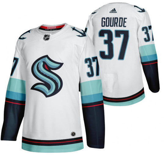 Yanni Gourde Seattle Kraken white jersey