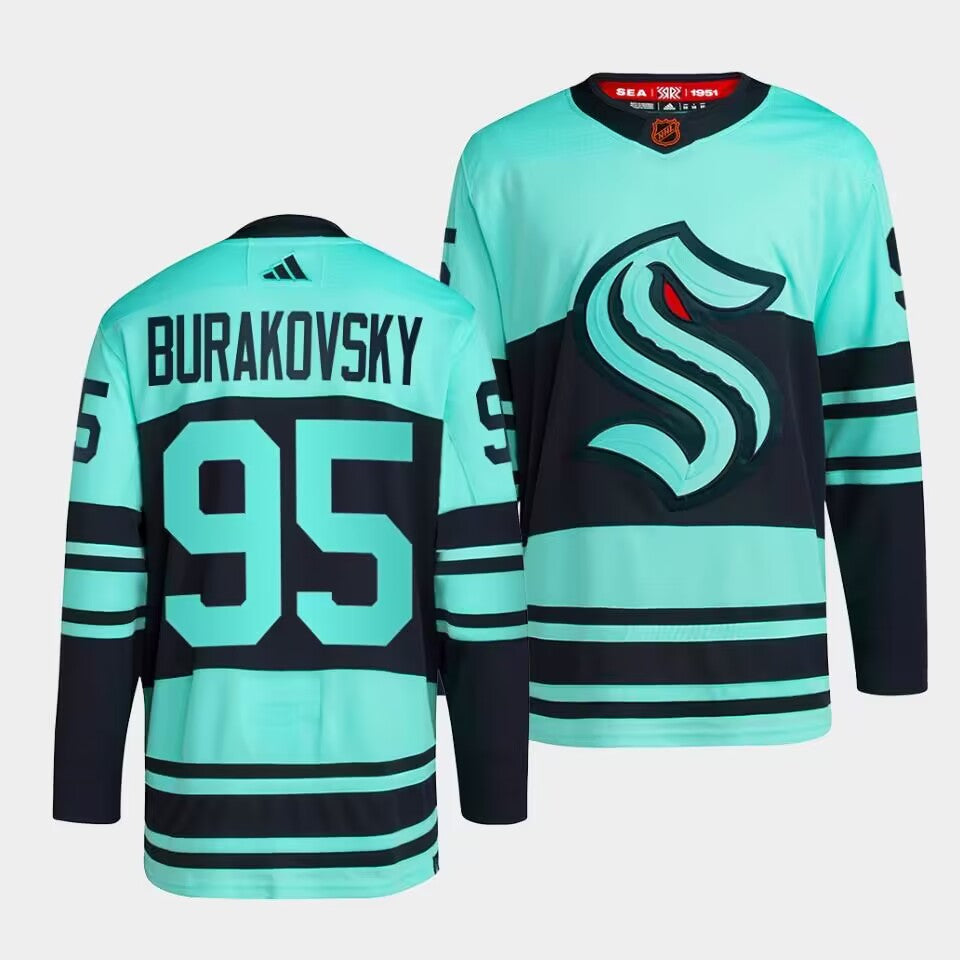 Andre Burakovsky Ice Seattle Kraken blue Reverse Retro jersey
