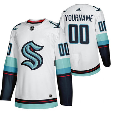 Custom Seattle Kraken white jersey