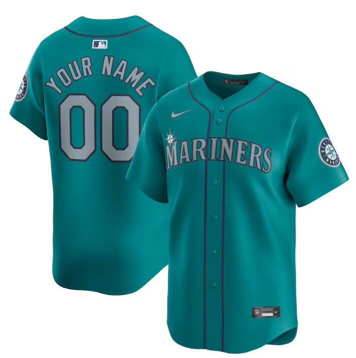 Custom Seattle Mariners aqua Limited jersey