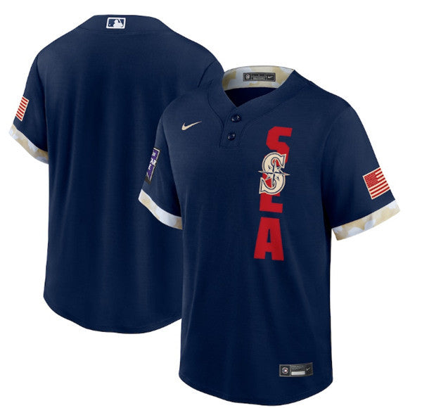 Custom Seattle Mariners navy All-Star jersey